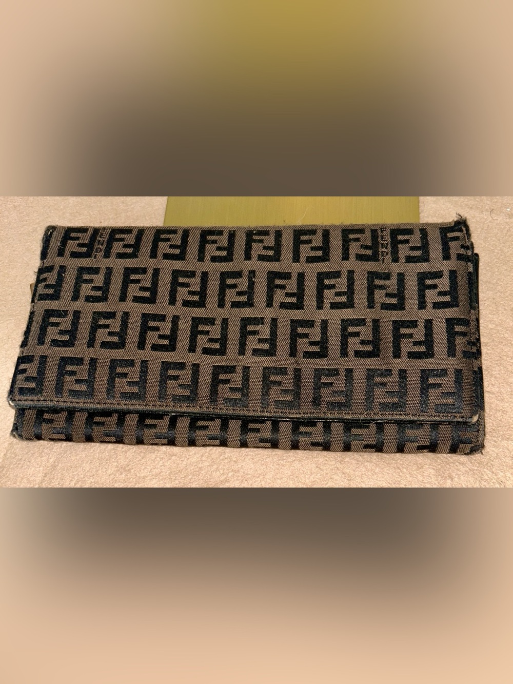Fendi Zucca monogram canvas long wallet. Vintage 1980’s.  Around 40! YRS old!❤️